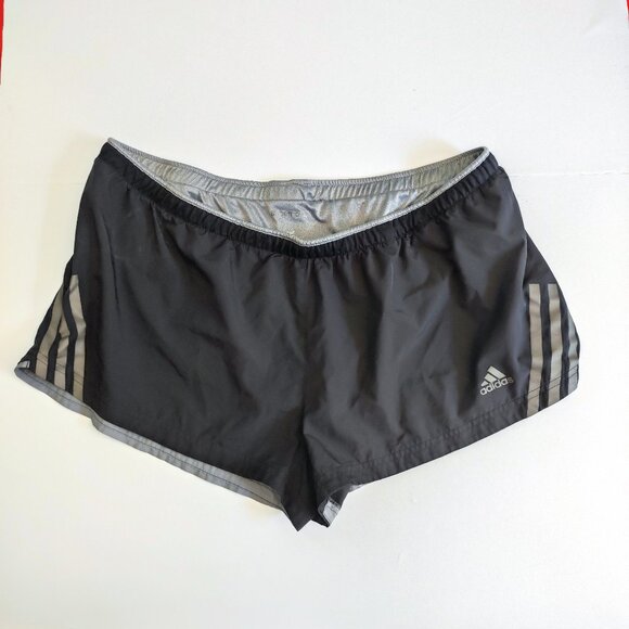 Adidas Supernova athletic short grey with 3 light grey stripes women's size L - Picture 1 of 12